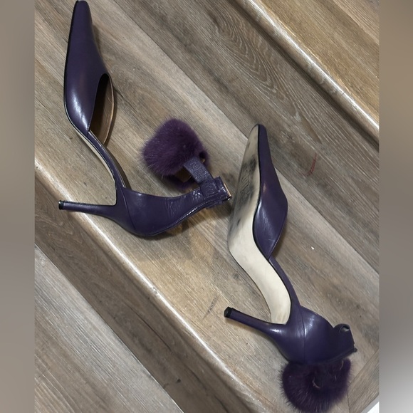 J.Renee Purple Heels with Fur Accent - Picture 4 of 4